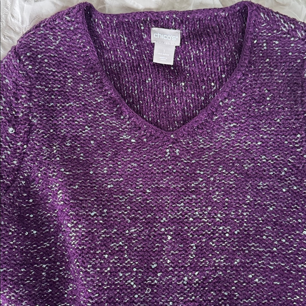 Holiday Day sparkle - Chico purple/metallic sweater